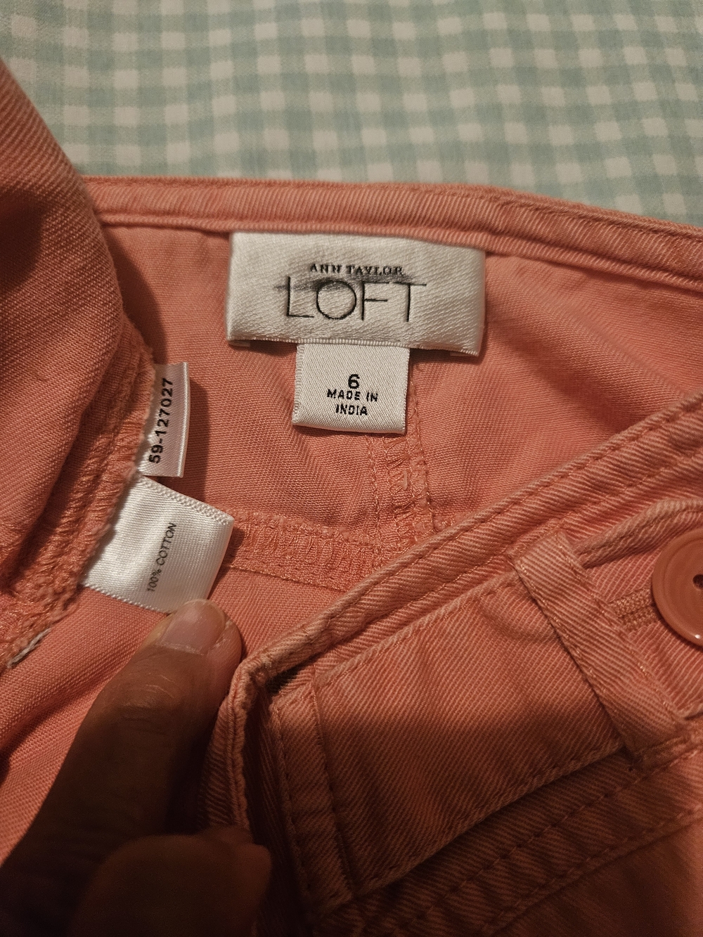 LOFT Coral Pink Cotton Skirt
